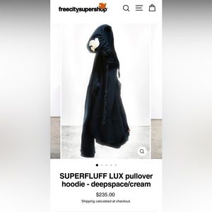 FreeCity SUPERFLUFF LUX pullover hoodie - deepspace/cream